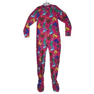 Joe‎ Boxer Pink Novelty Duck Print Fleece Footed Pajamas Women's Small